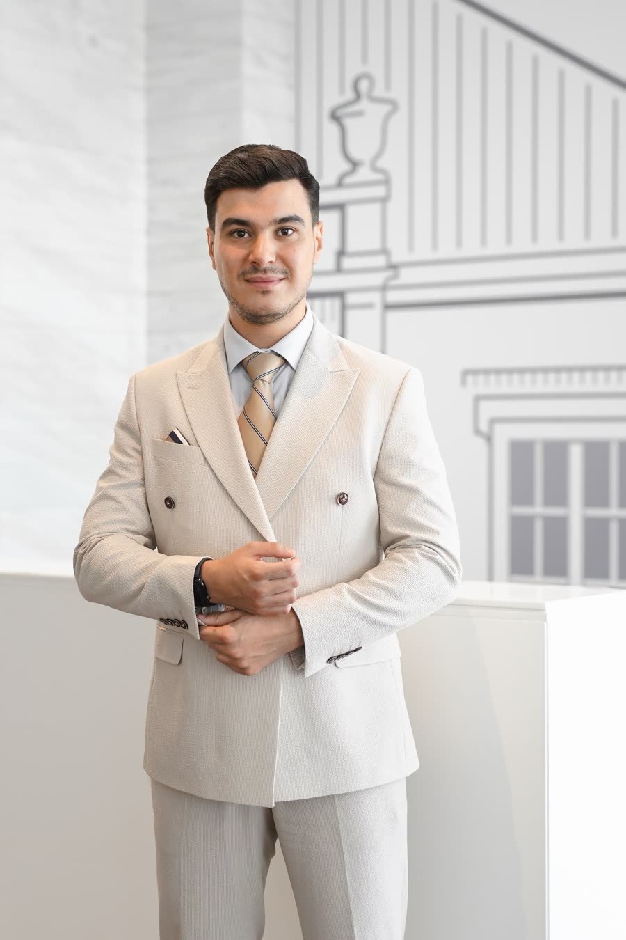 Sofwane Sabeg in a tailored suit
